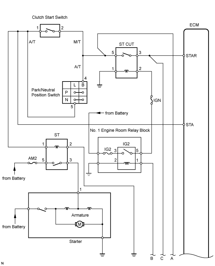 Toyota Rav4. Aca30, 33, 38 Gsa33 Zsa30, 35.2Az-Fe Starting.Starting System (W/ Entry And Start System).Starting System (W/ Entry And Start System)  System Diagram